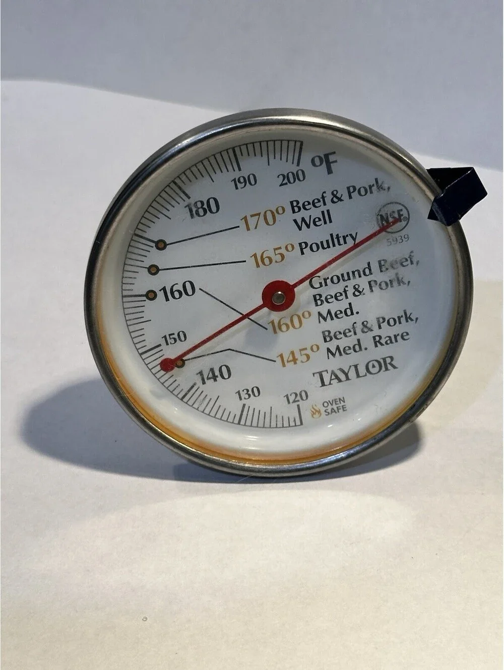 Taylor Analog Meat Thermometer Oven Safe Stainless Steel Cooking Dial Probe 5939
